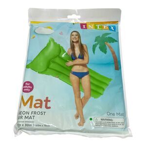 Intex Inflatable Neon Frost Green Mat Swimming Pool Float Raft 72 X 30